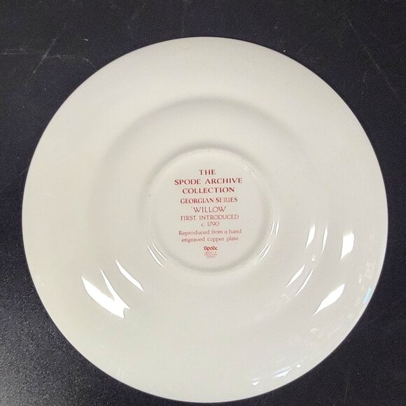 Spode Red Willow Cup and Saucer Set Archive Collection Cranberry Repro England - Picture 8 of 13